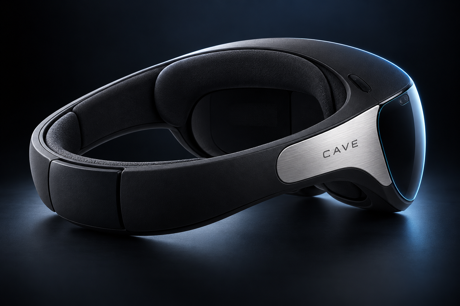 Rear three-quarter view of the CAVE visor