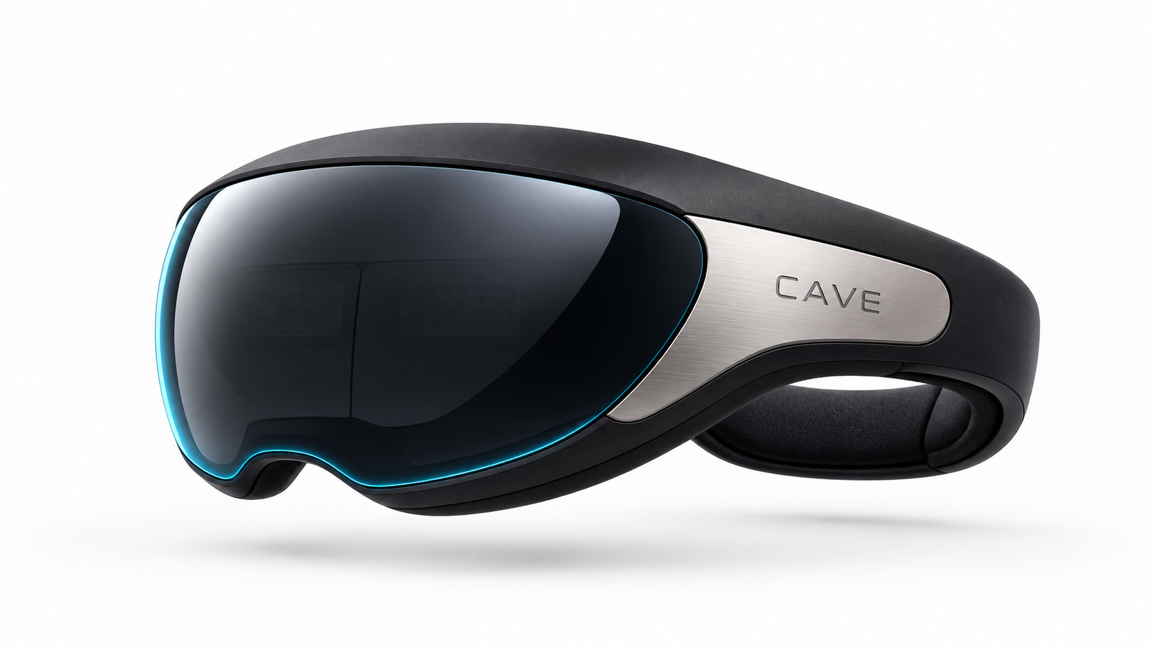 CAVE mixed-reality visor in graphite and titanium